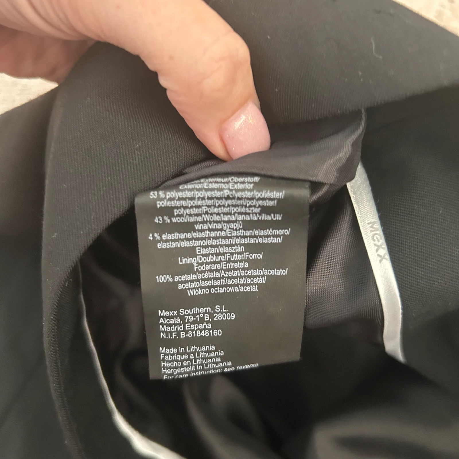Mexx Faldones Negro de Tubo Línea A Mezcla de Lana Formal – Talla 38 – photo 6